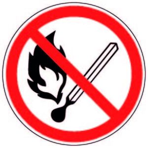 Знак мет. «Запрещается пользоваться открытым огнем» 200*200мм