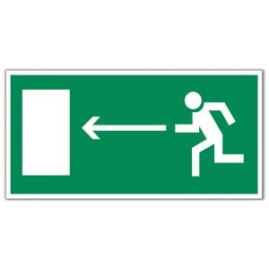 Знак «Направление к эвакуационному выходу налево