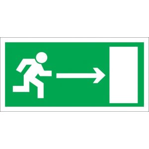 Знак «Направление к эвакуационному выходу направо